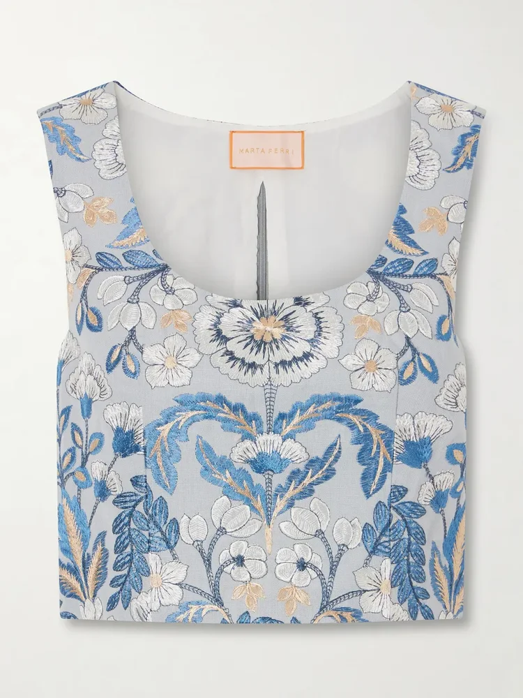 Embroidered woven blouse