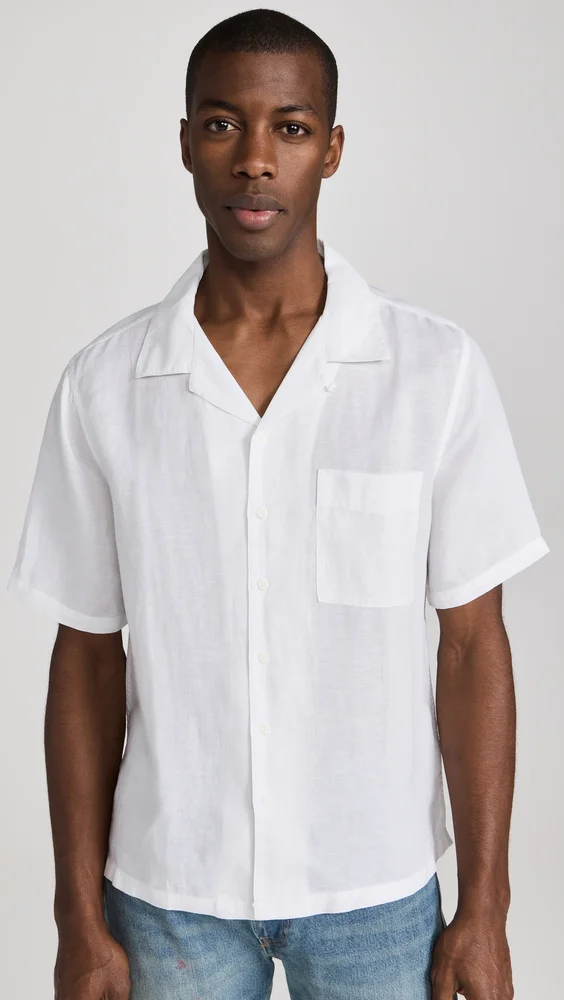 Air Linen Convertible Camp Shirt (White)