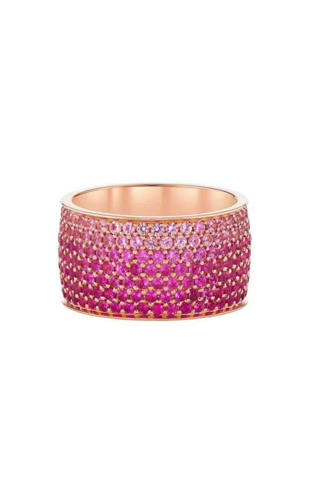 Flamingo 18K Rose Gold Ombre Sapphire Cigar Ring