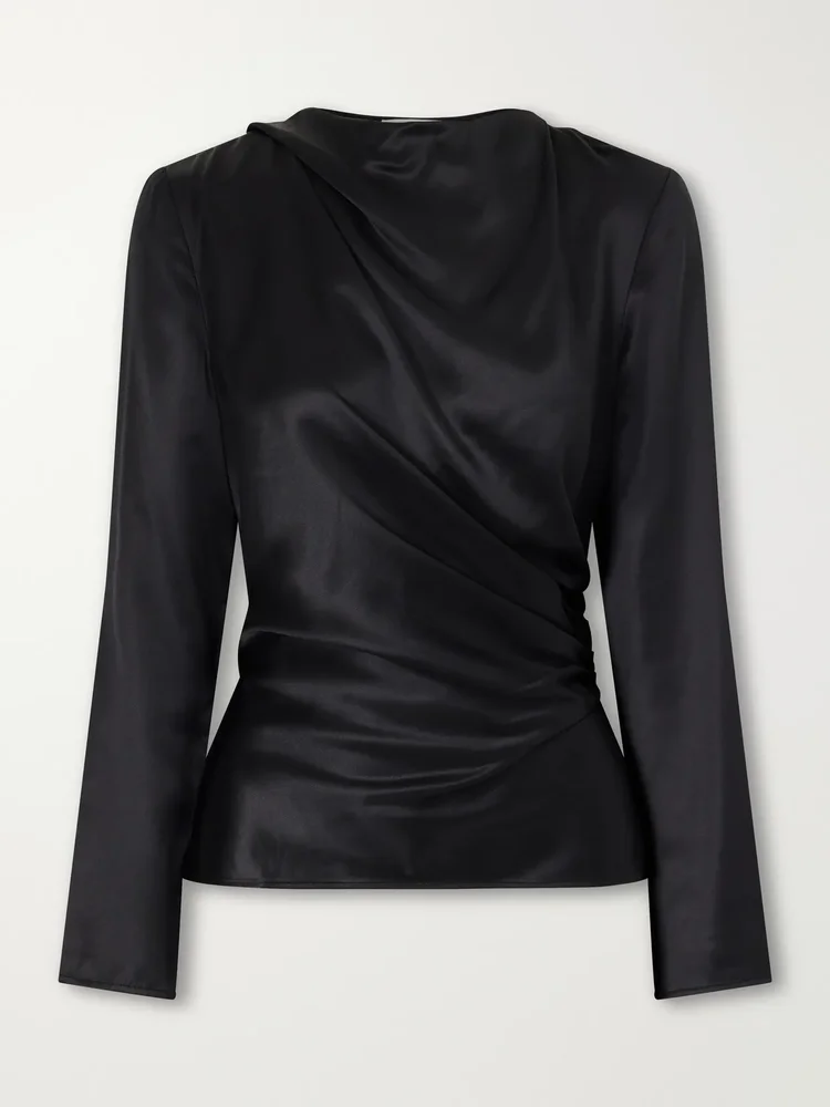 Anya gathered satin blouse