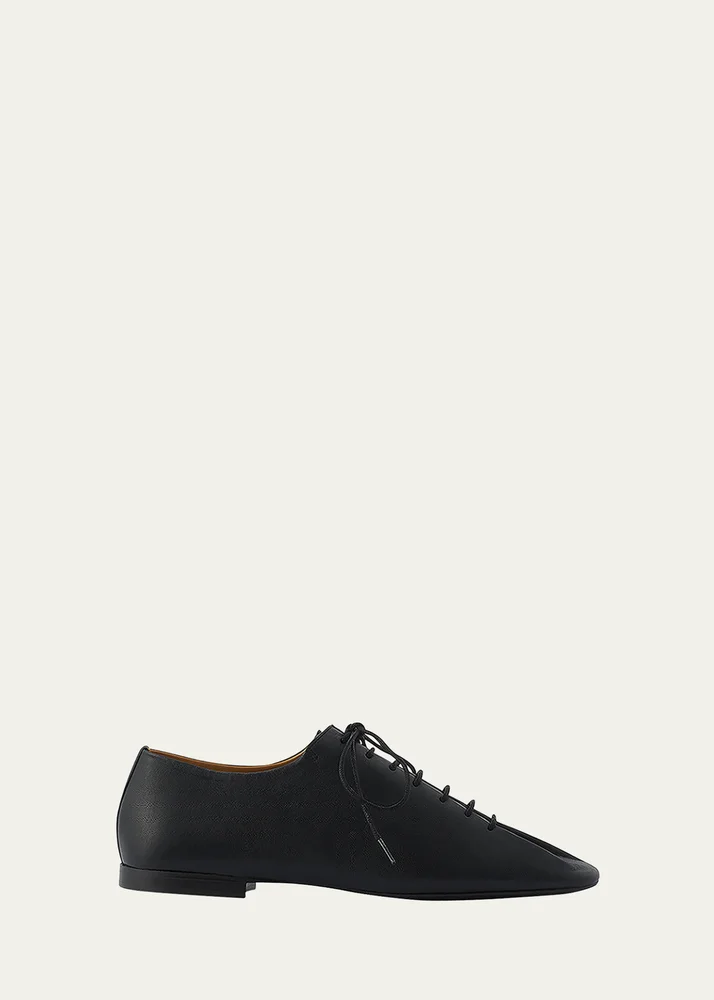 Leather Lace-Up Derby Loafers