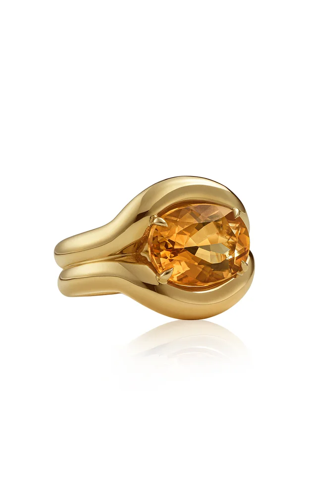 18K Yellow Gold Axis Ring Citrine