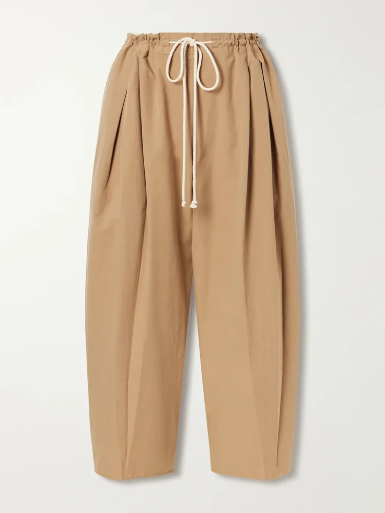 Organic cotton-poplin wide-leg pants