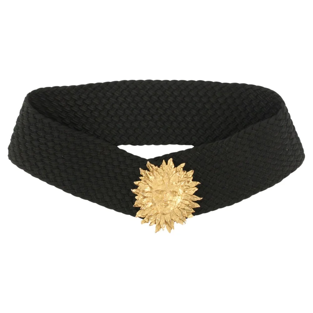 Yves Saint Laurent YSL Robert Goosens Gold Sun Medallion Passementerie Belt