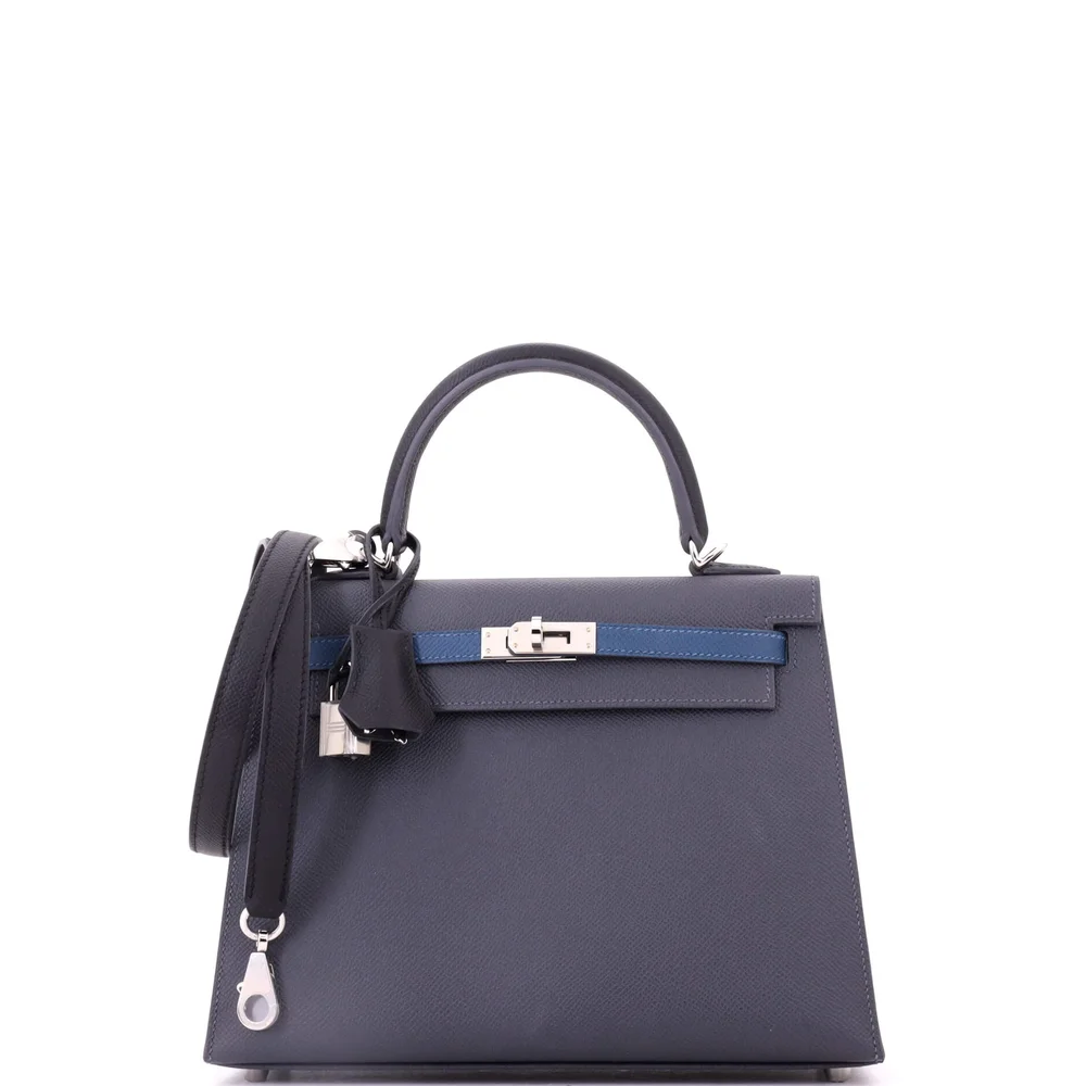 Pre-Owned Kelly 25 Bicolor Epsom, Palladium Hardware