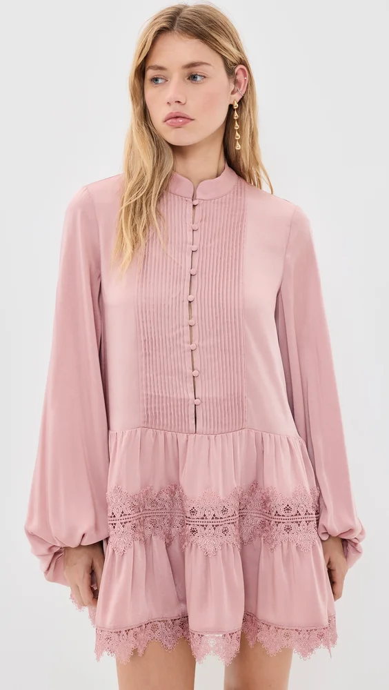 Antonia Lace Trim Mini Dress