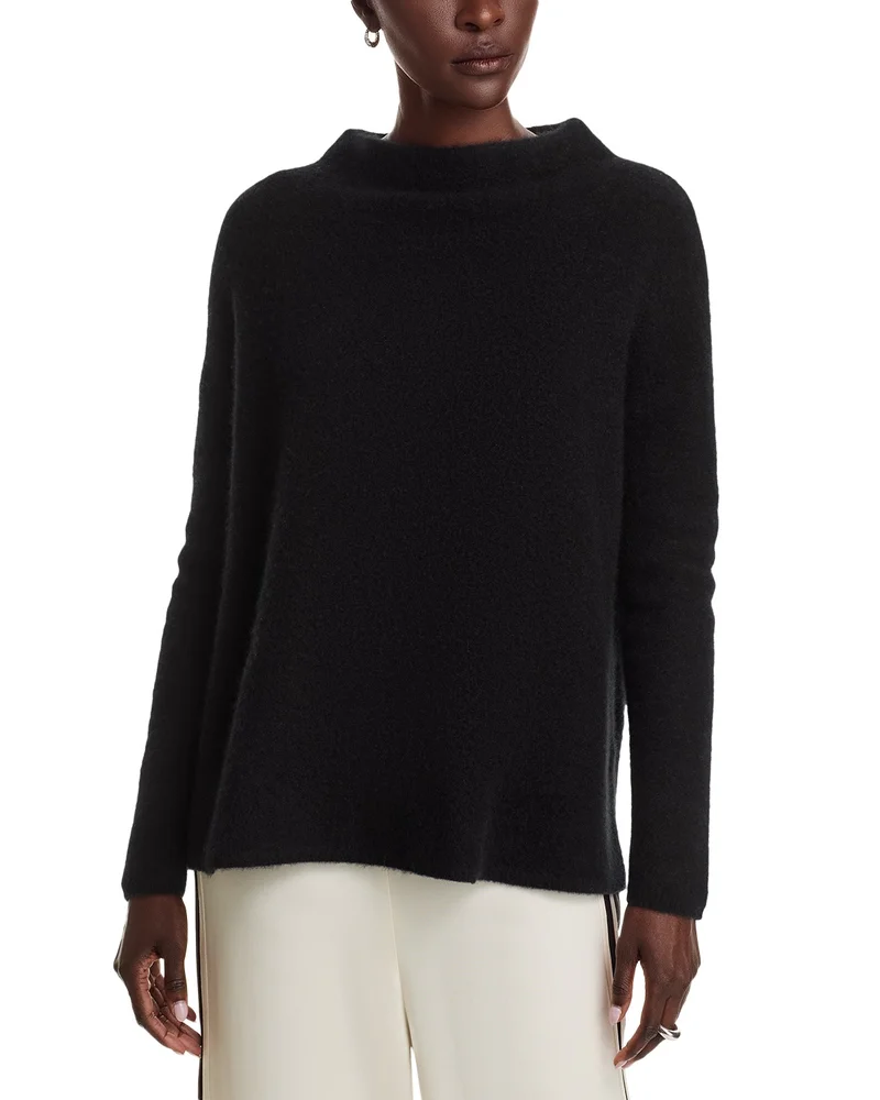 Mock Neck Brushed 100% Cashmere Sweater