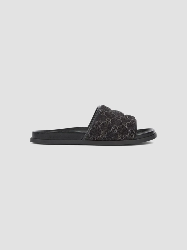Rhien Quilted GG Slide Sandals