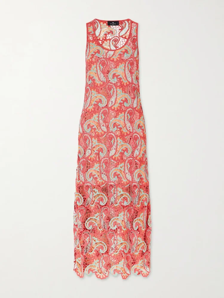 Crocheted midi dress