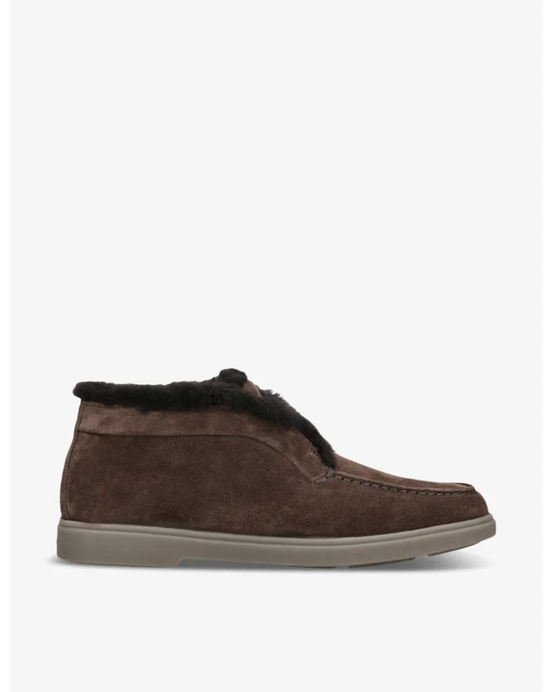 Fortune embossed-branded suede ankle boots