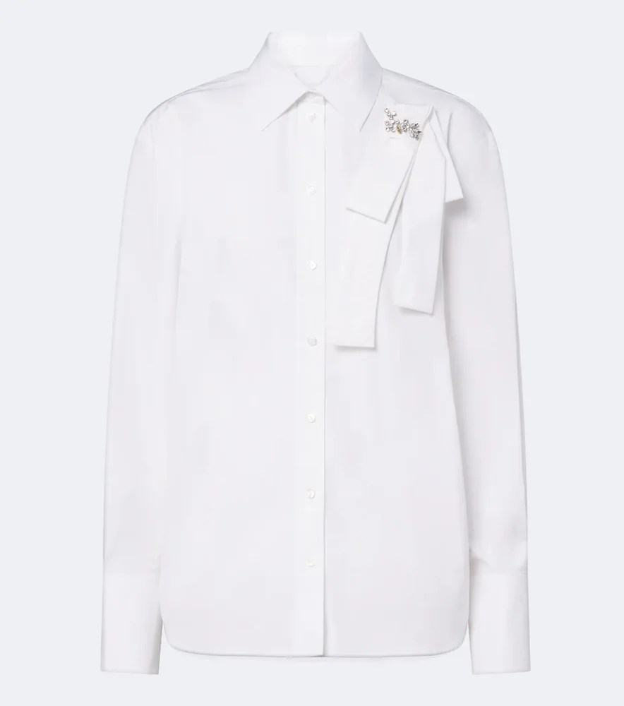 Embellished cotton poplin shirt