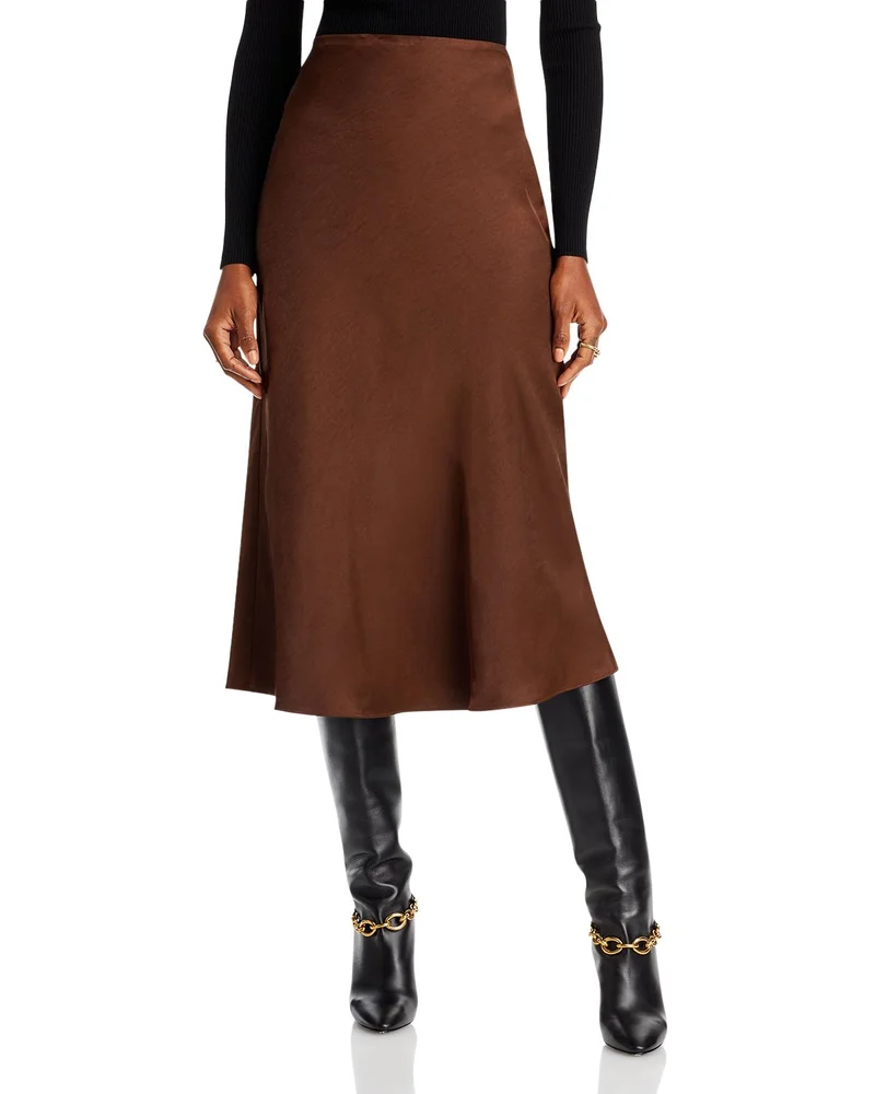 Midi Satin Slip Skirt, Exclusive