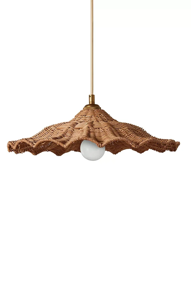 Savannah Scalloped Rattan Pendant