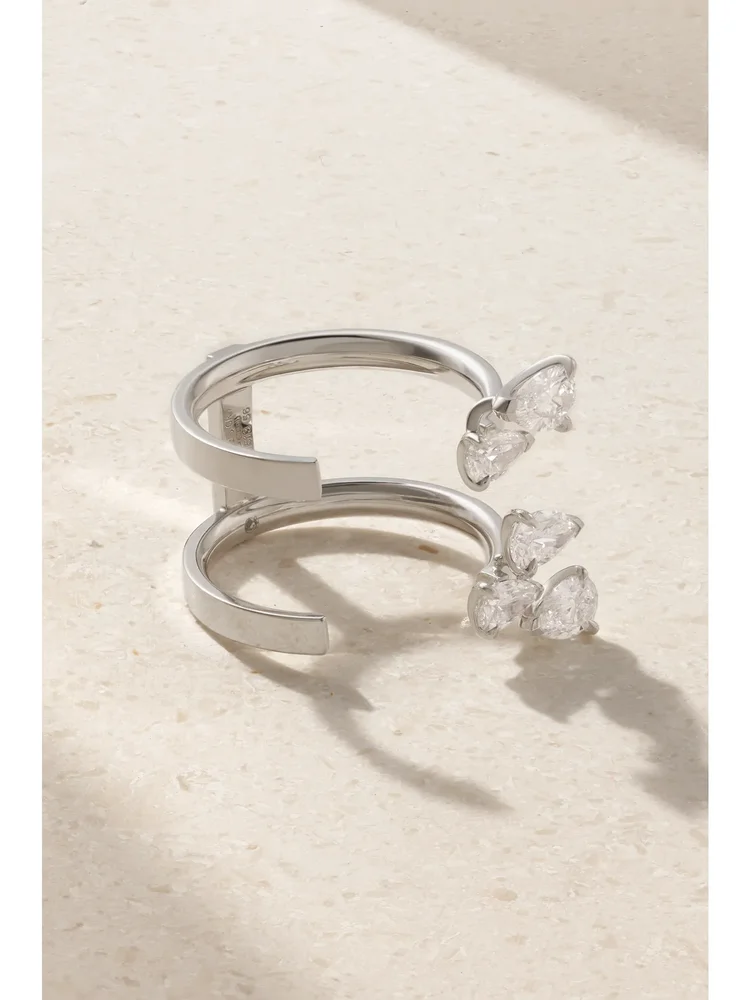 Serti Sur Vide 18-karat white gold diamond ring