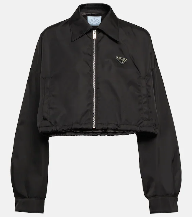 Cropped nylon jacket