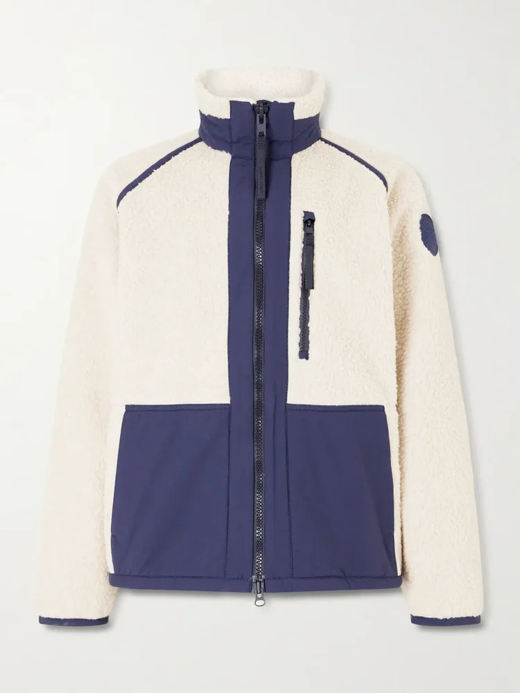 Westport Logo-Appliquéd Wool-Blend Fleece and Cotton-Blend Jacket