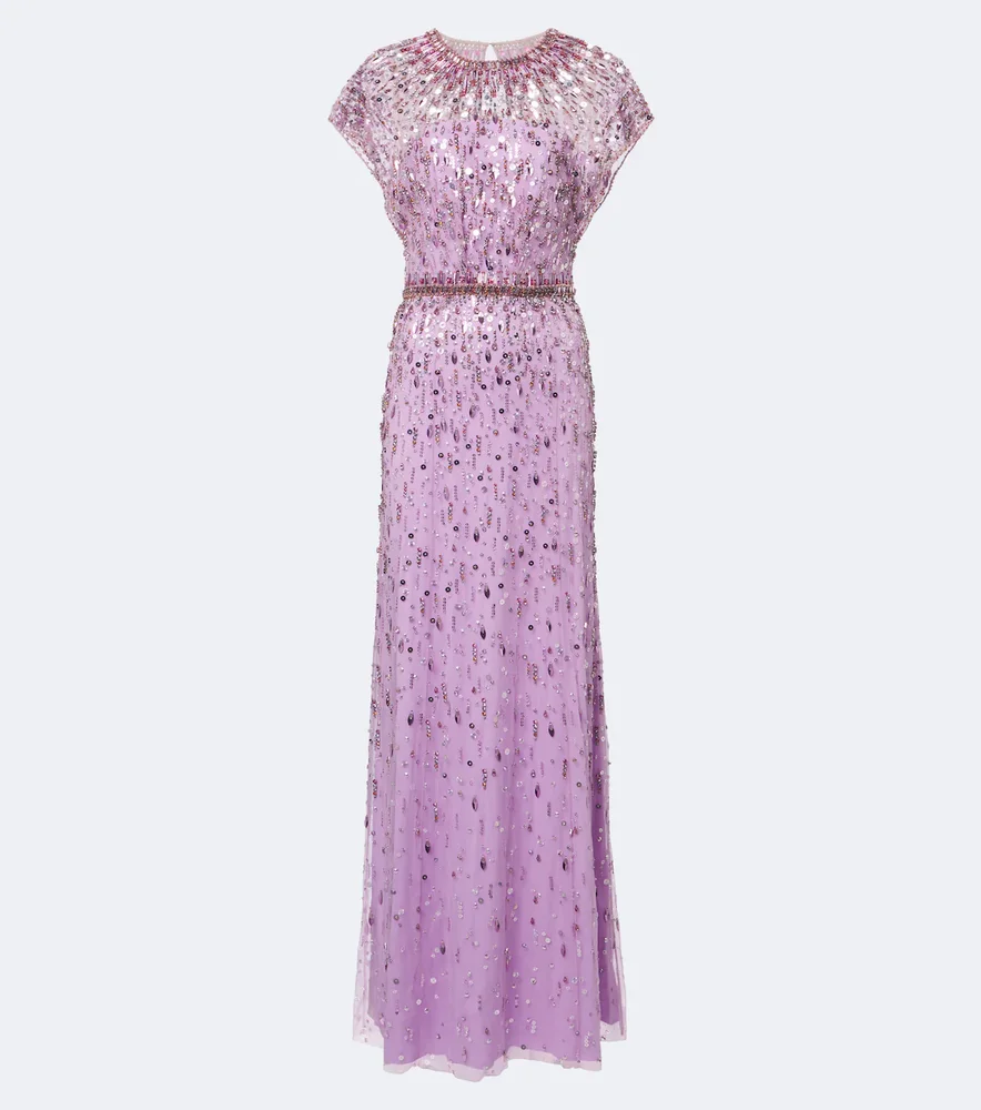 Lauretta sequined tulle gown