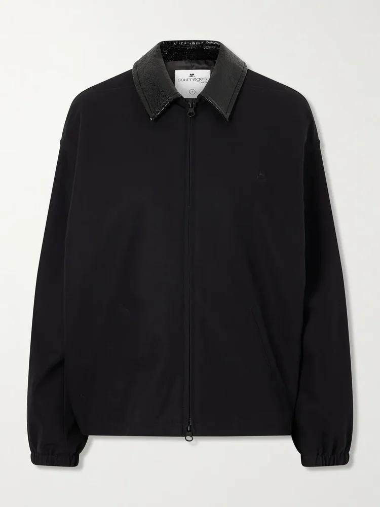 Logo-embroidered cotton canvas bomber jacket