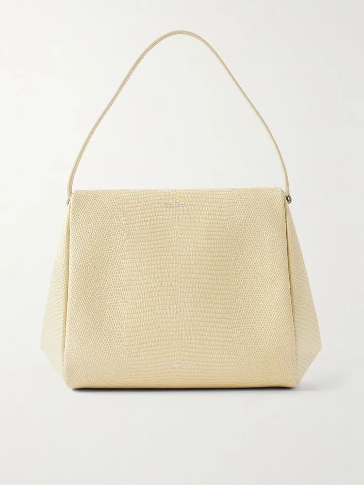 Tina snake-effect leather clutch bag
