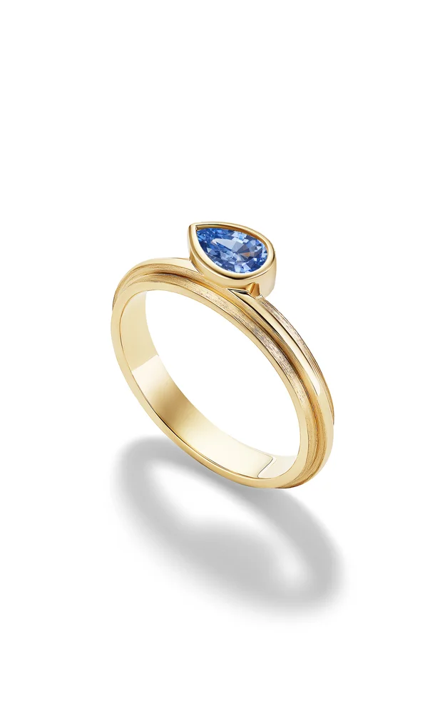 14K Yellow Gold Sapphire Ring