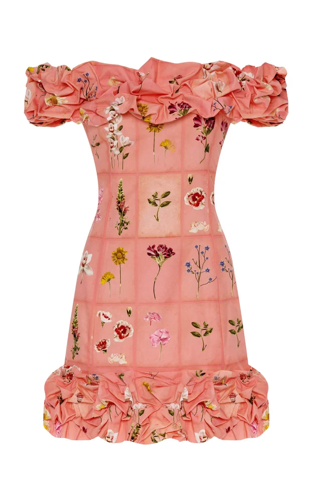 Jardin Off-the-Shoulder Cotton Mini Dress