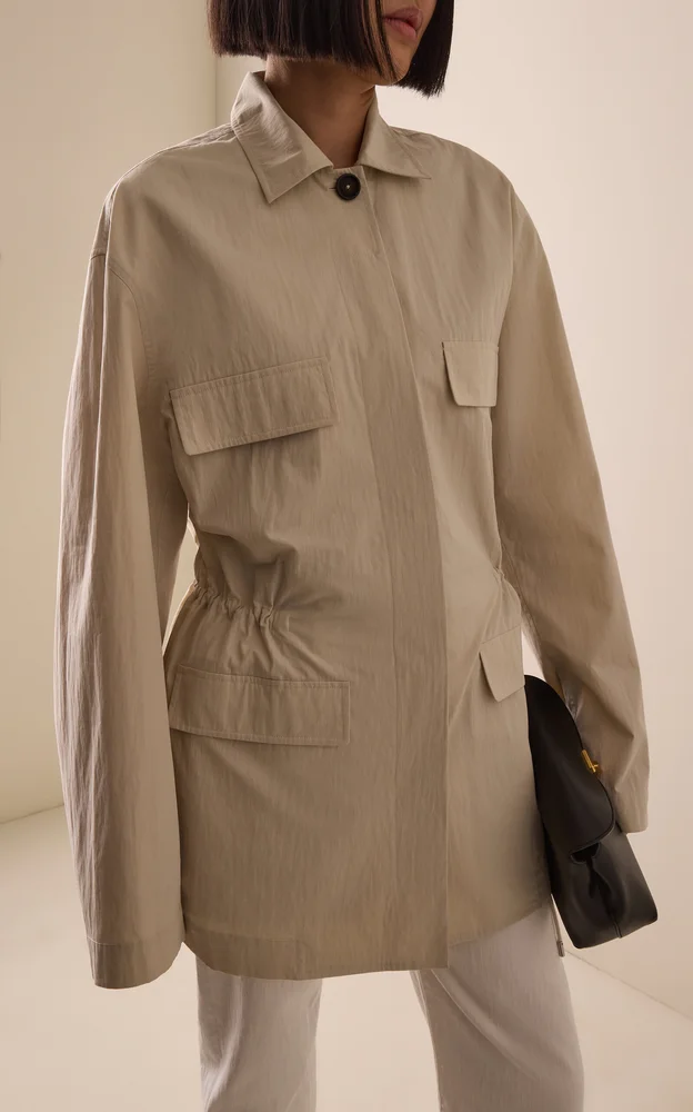 Cinched Cotton-Blend Utility Jacket