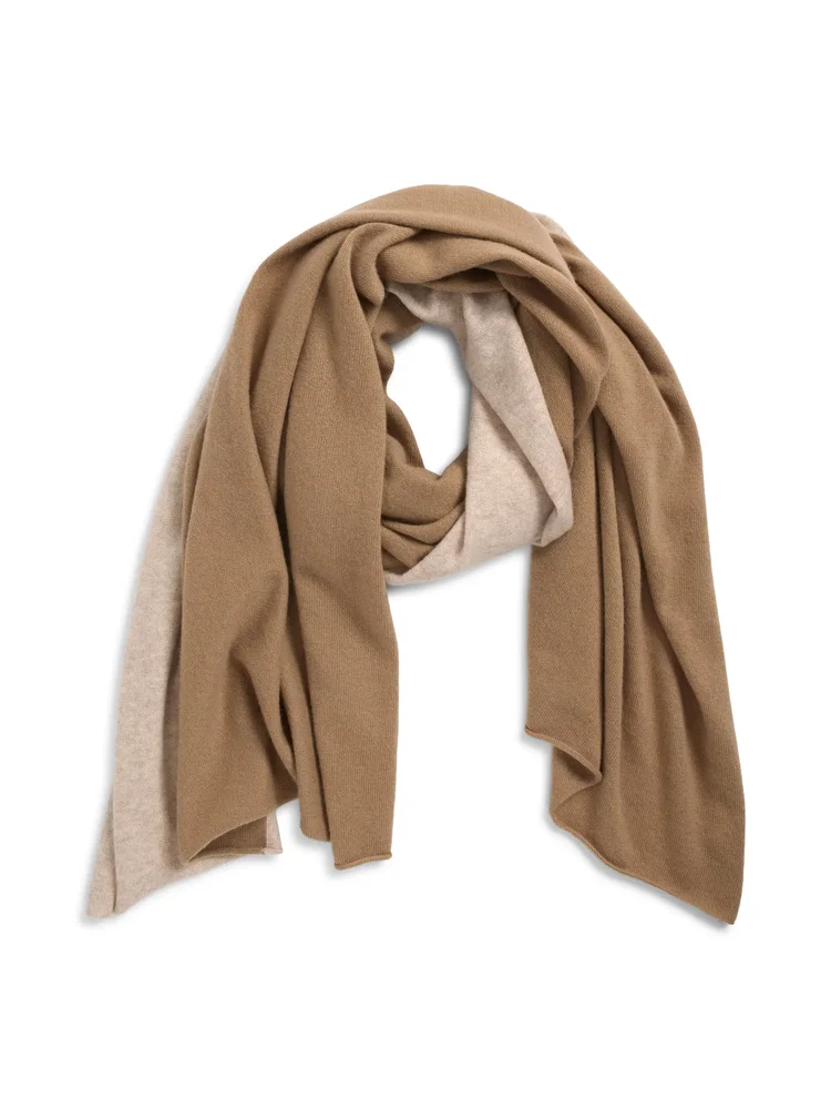 Boiled Cashmere Border Wrap Scarf