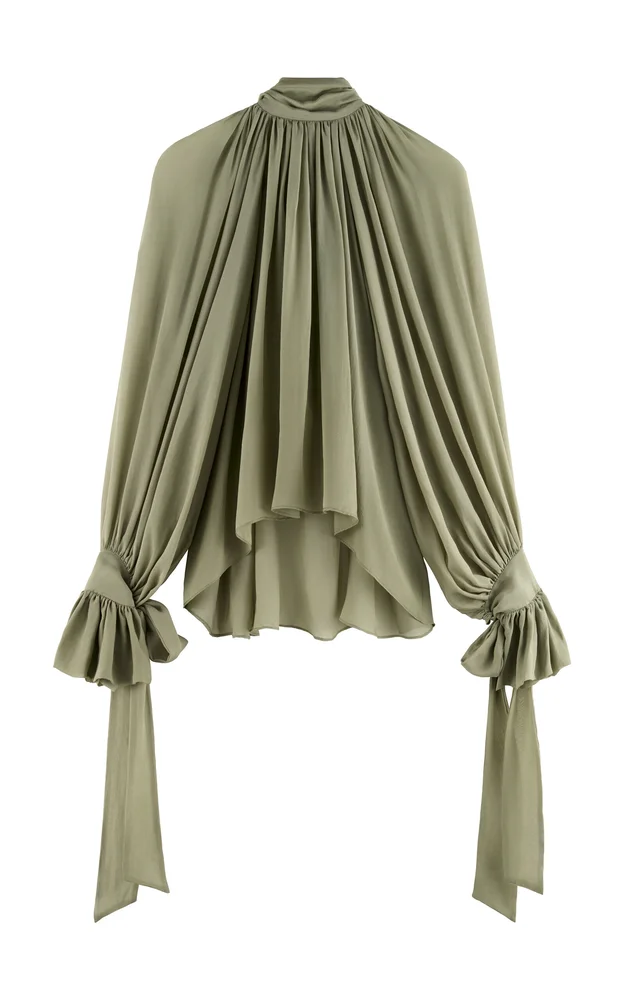 Balloon Pleated Silk Top Exclusive