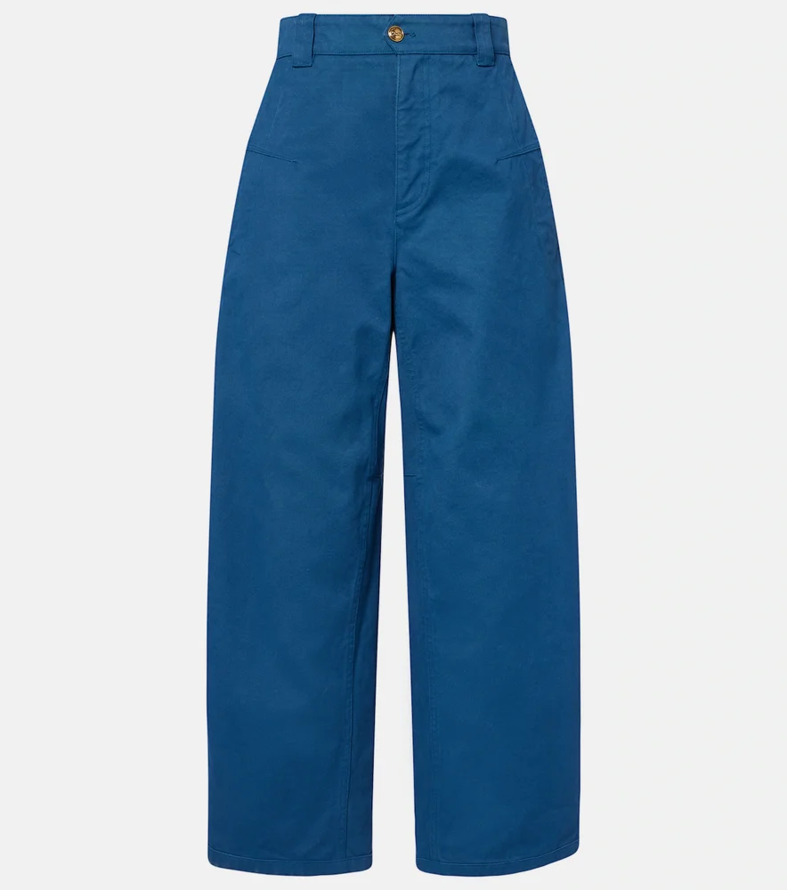 Cropped barrel-leg pants