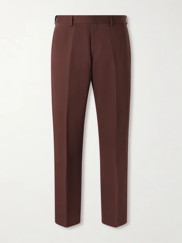 Straight-Leg Cotton and Linen-Blend Twill Trousers