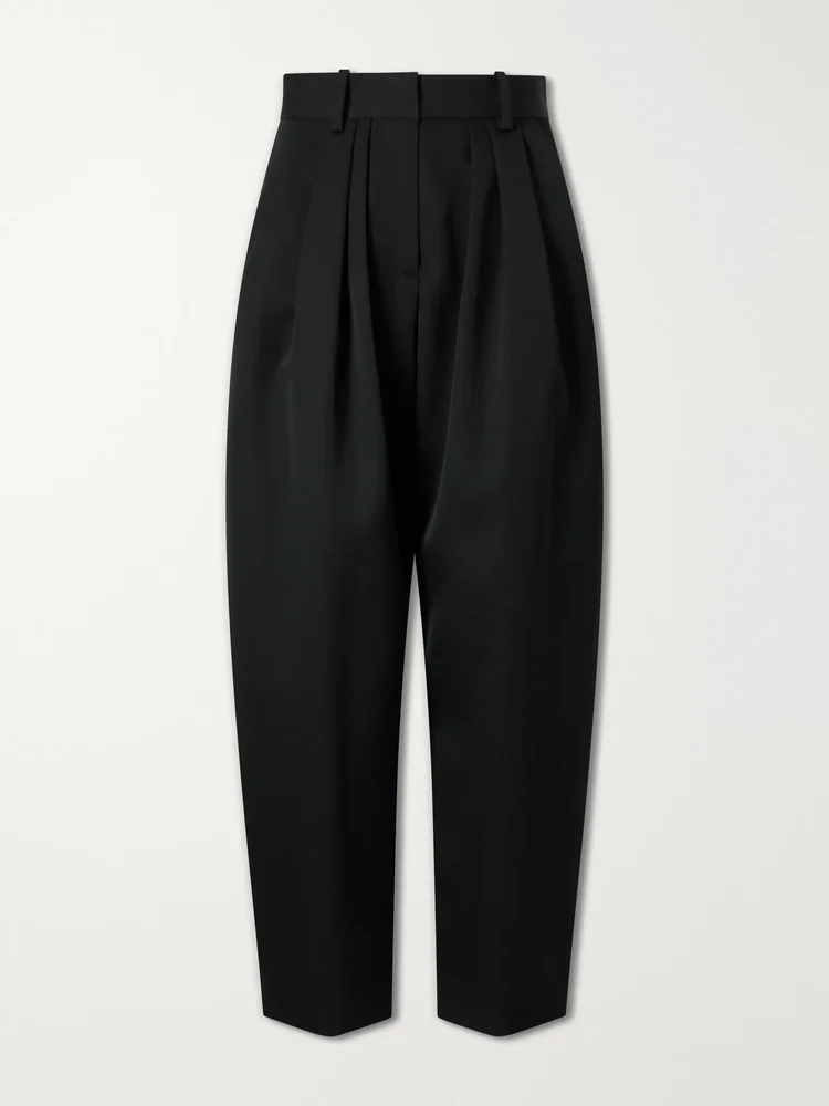 Janice pleated wool tapered pants