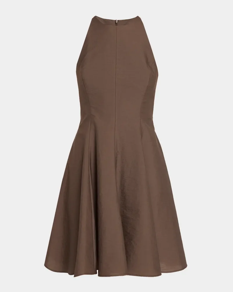 Sleeveless Cotton-Blend Fit-And-Flare Mini Dress