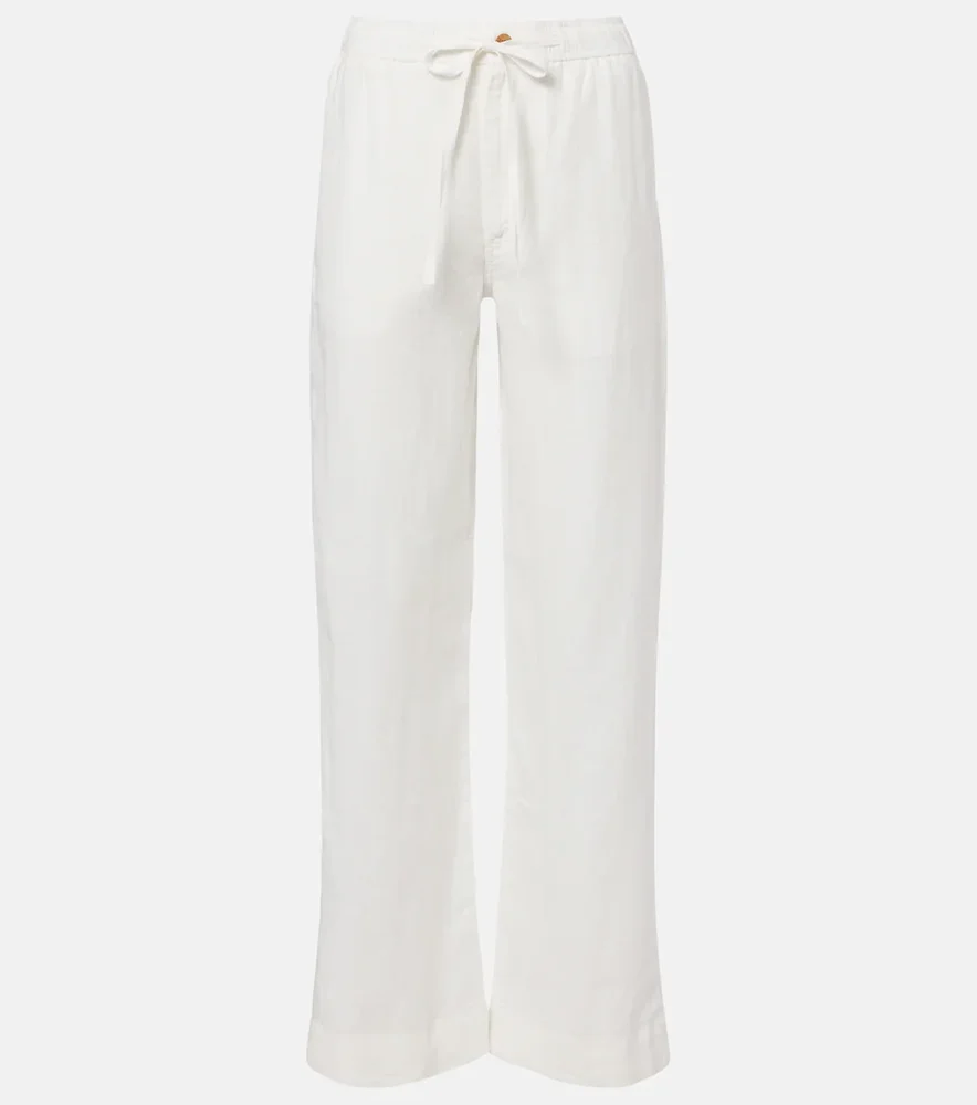 Linen wide-leg pants