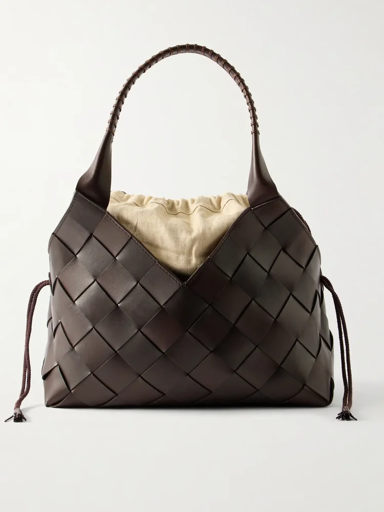 Castello woven leather shoulder bag