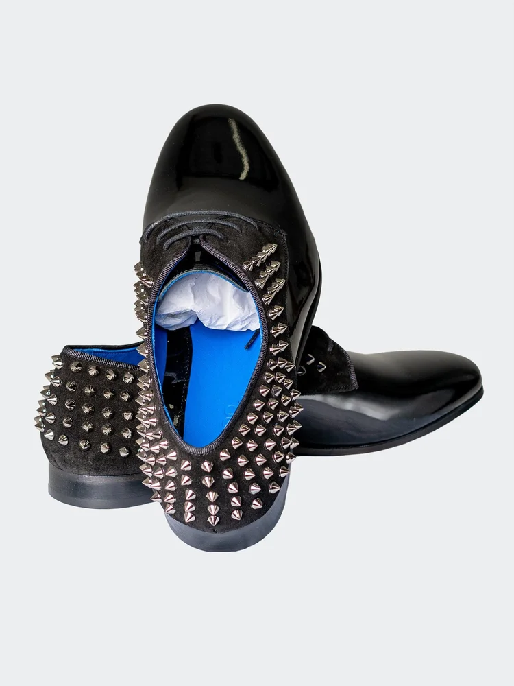 Maceoo - Men's Luxury Designer Class SpikeBlack Shoes