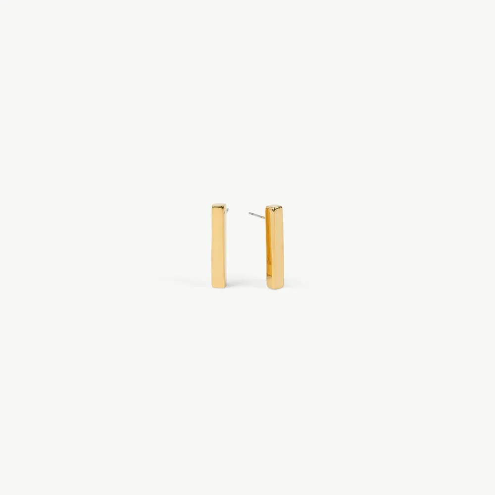 Thin Bar Drop Stud Earrings