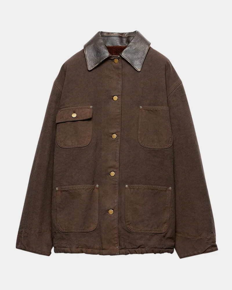 Canvas Barn Jacket With Fleece Lining