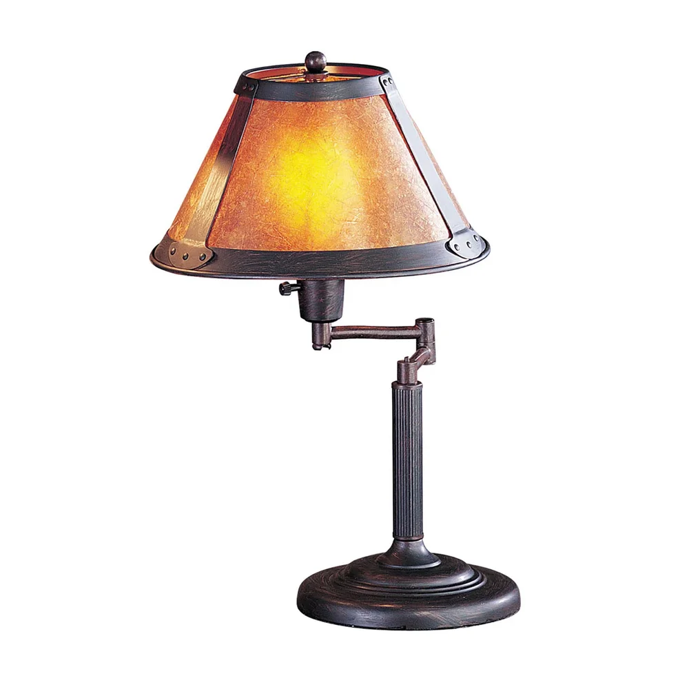 Rust Swing Arm Mica Desk Lamp