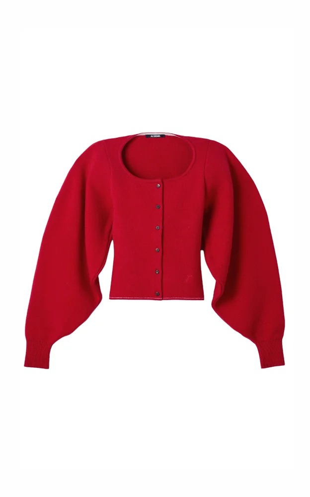 The Tempo Puff-Sleeve Wool-Cashmere Cardigan