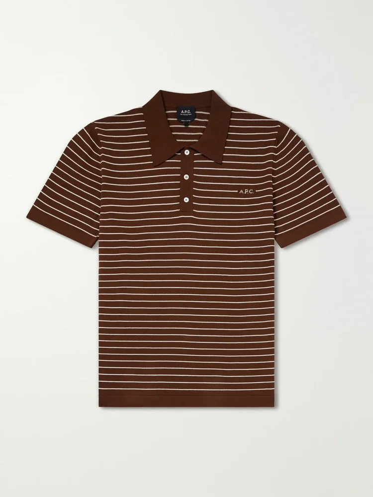 Tristan Logo-Embroidered Striped Cotton Polo Shirt