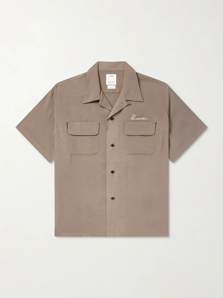 Judo Convertible-Collar Logo-Embroidered Woven Shirt