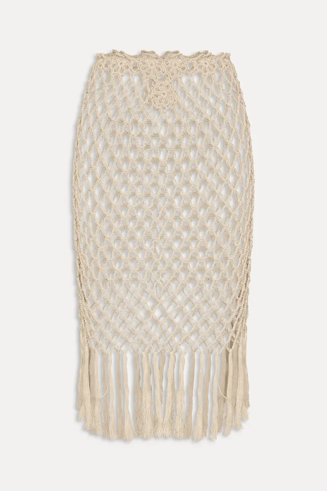 Veneta Crochet Midi Skirt