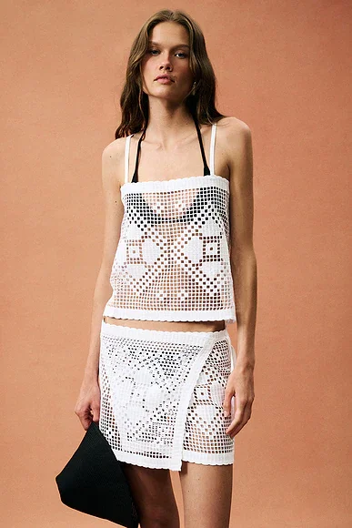 Geometric Crochet Wrap Skirt