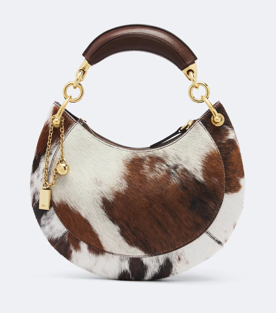 Summer Banana Small Calf-Hair Shoulder Bag