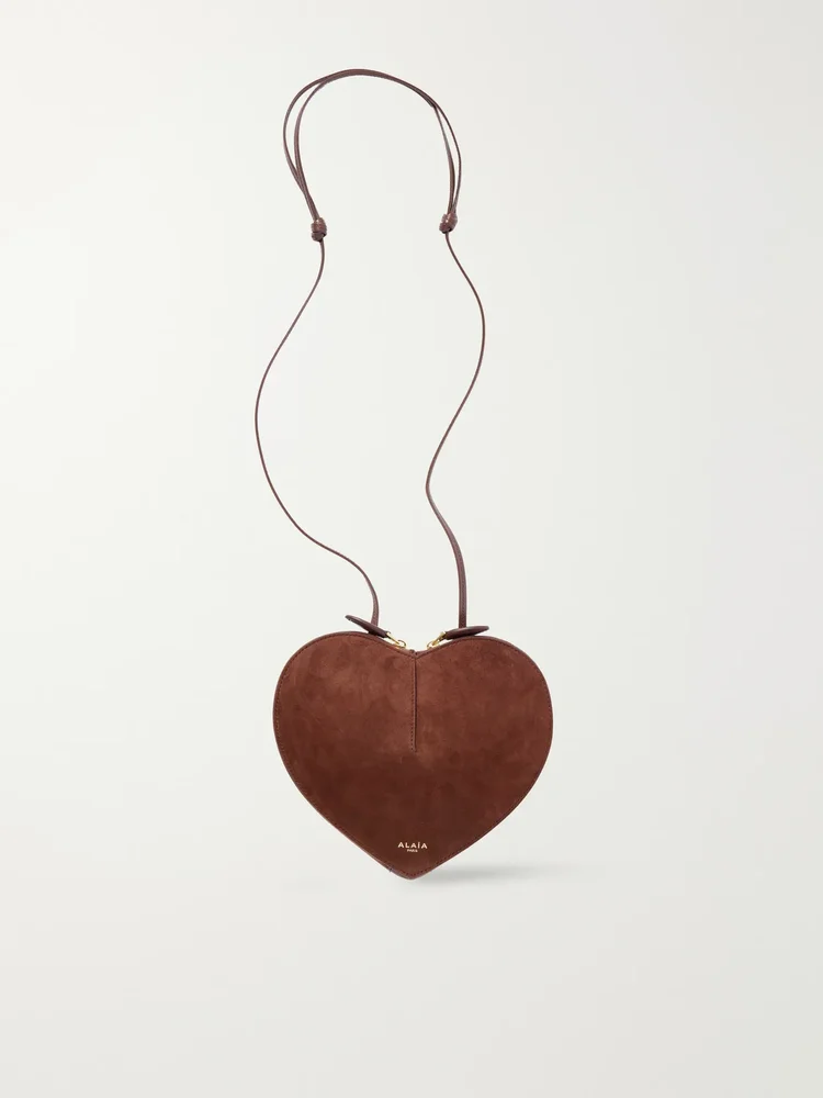 le coeur suede and leather shoulder bag