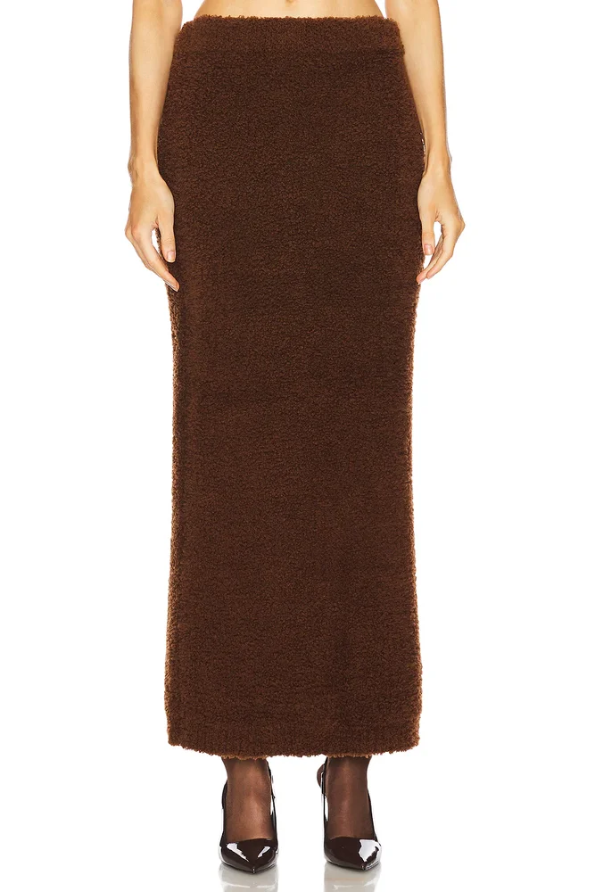 Fluffy Knit Midi Skirt