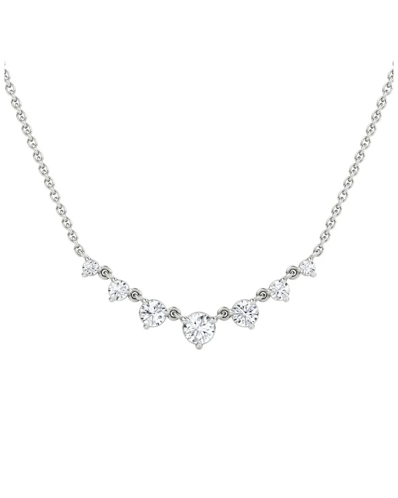 Petite Linked Tennis Necklace in 14K White Gold and 14K Yellow Gold, 0.48ctw Round Brilliant Lab Created Diamonds