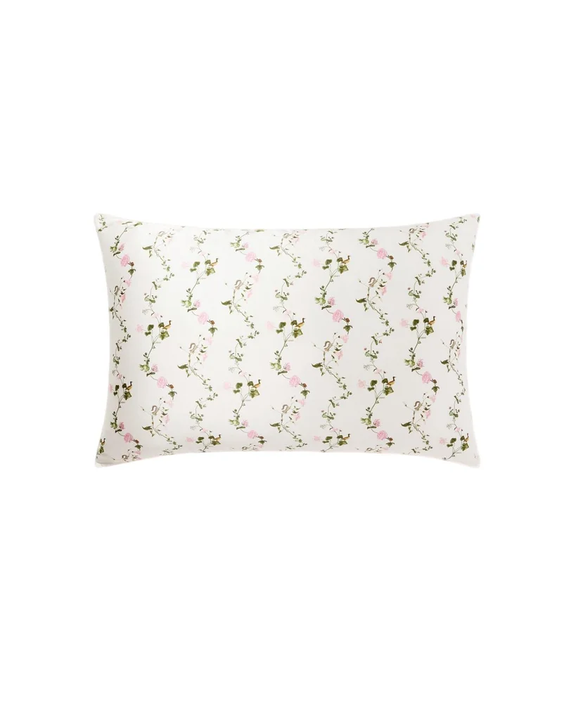 The Sisi Silk Pillowcase, Standard in Pink Pond Floral