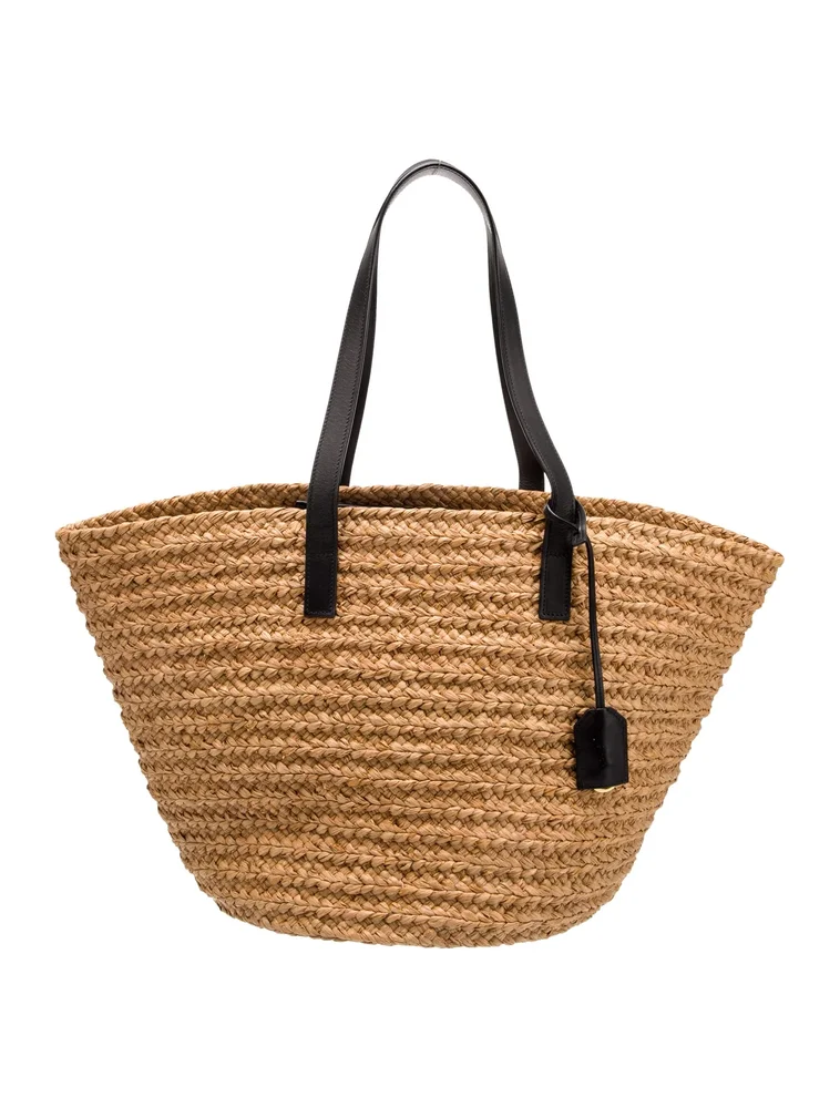 Saint Laurent Raffia Panier - Black Totes, Handbags - SNT397022