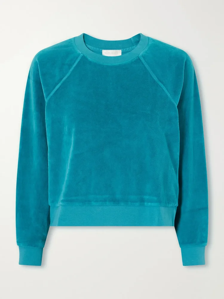 Tilos cotton-blend velour sweatshirt